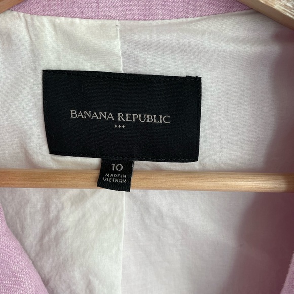 Banana Republic Cotton/Linen Suit Jacket in Pink sz 10 - Picture 2 of 7